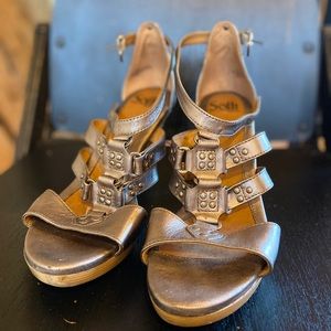 Pewter SOFFT heel sandals